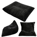 Artiss 3-in-1 Bean Bag Chair Convertible Sofa Dark Grey