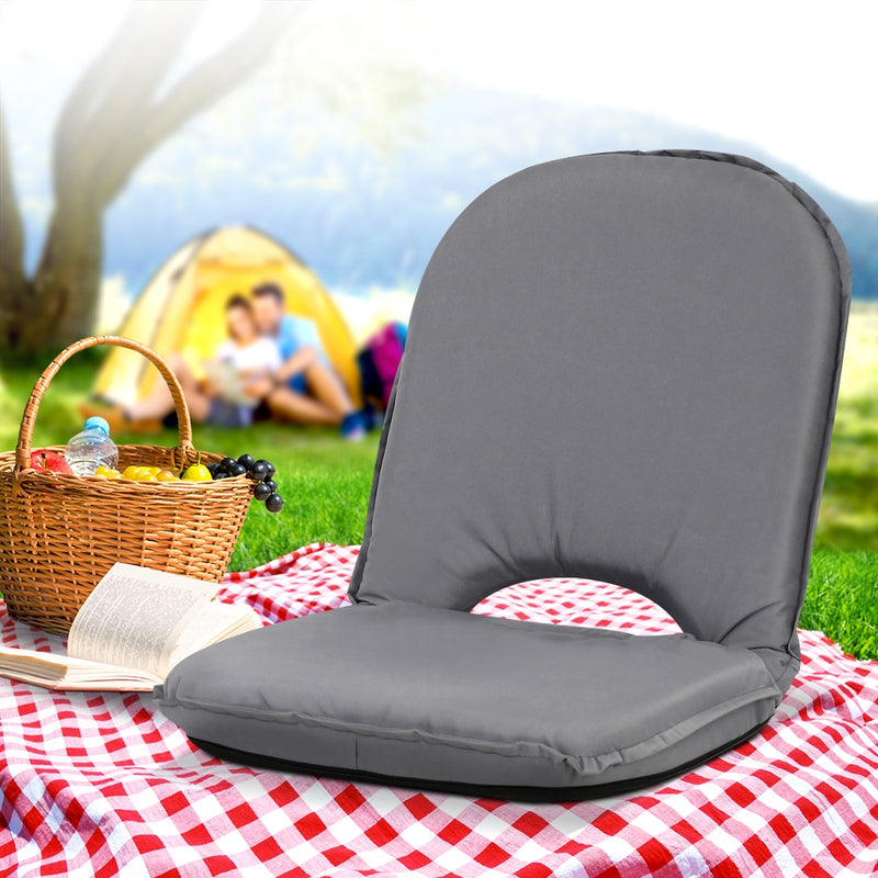 Artiss Floor Lounge Sofa Chair Grey Camping Recliner