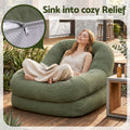 Artiss Armchair Floor Chair Couch Recliner 1 Seater Cloud Chaise Lounge Corduroy Green