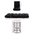 Artiss Sofa Bed Floor Lounge Recliner Foldable Chair & Side Table Bundle