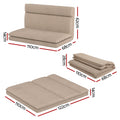 Artiss 2 Seater Floor Chair Sofa Linen Beige
