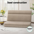 Artiss 2 Seater Floor Chair Sofa Linen Beige