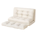Artiss 2 Seater Floor Lounge Sofa Bed Pillow Leather White