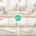 Artiss 2 Seater Floor Lounge Sofa Bed Pillow Leather White