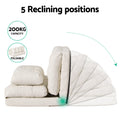 Artiss 2 Seater Floor Lounge Sofa Bed Pillow Leather White