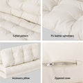 Artiss 2 Seater Floor Lounge Sofa Bed Pillow Leather White