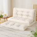 Artiss 2 Seater Floor Lounge Sofa Bed Pillow Leather White