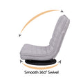 Artiss Swivel Floor Chair 360 Adjustable Grey Foldable Lounge Seat