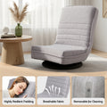 Artiss Swivel Floor Chair 360 Adjustable Grey Foldable Lounge Seat