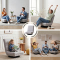 Artiss Swivel Floor Chair 360 Adjustable Grey Foldable Lounge Seat