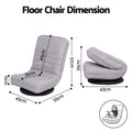Artiss 4PCS Swivel Floor Chair 360 Adjustable Foldable Grey