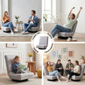 Artiss 4PCS Swivel Floor Chair 360 Adjustable Foldable Grey