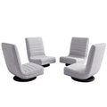 Artiss 4PCS Swivel Floor Chair 360 Adjustable Foldable Grey