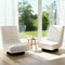 Artiss Floor Chair Lounge Swivel Foldable Linen White 2X