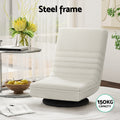 Artiss Floor Chair Lounge Swivel Foldable Linen White 2X
