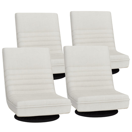 Artiss Floor Chair Lounge Sofa Swivel Foldable Linen White