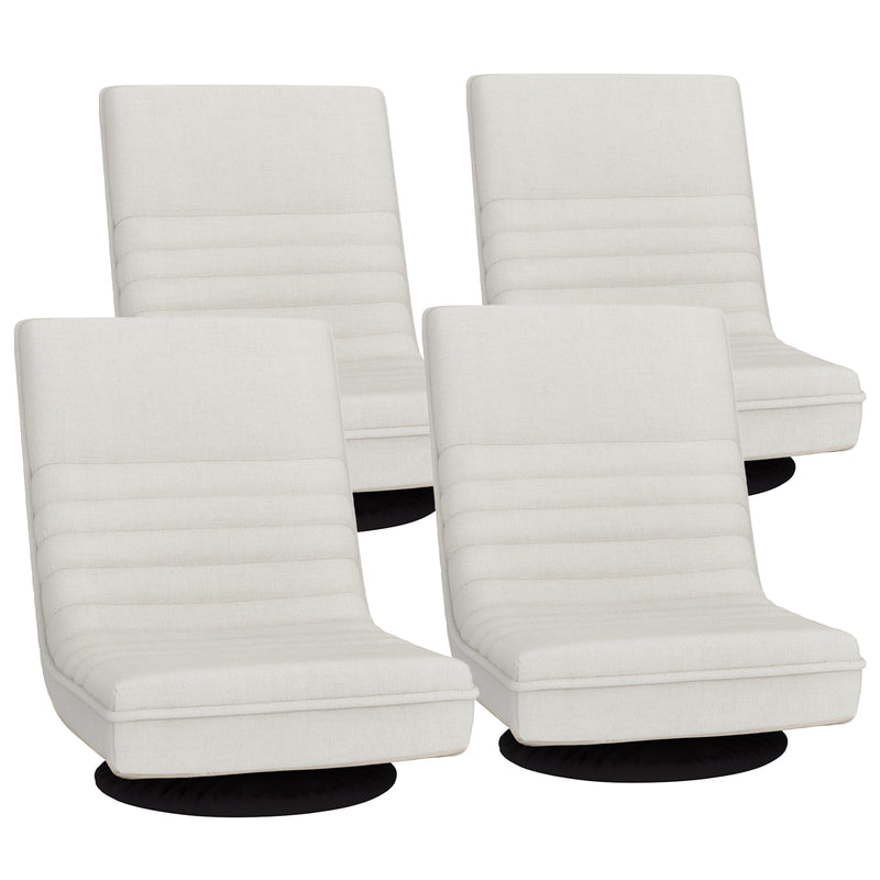 Artiss Floor Chair Lounge Sofa Swivel Foldable Linen White