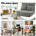 Artiss Floor Lounge Sofa Bed Foldable 2 Seater Grey