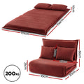 Artiss Floor Lounge Sofa Bed 2 Seater Foldable Orange