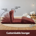 Artiss Floor Lounge Sofa Bed 2 Seater Foldable Orange