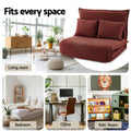 Artiss Floor Lounge Sofa Bed 2 Seater Foldable Orange