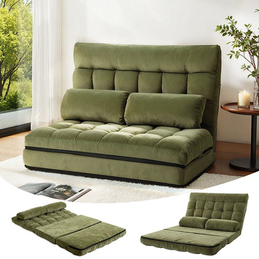 Artiss 2 Seater Sofa Bed Green Fabric Lounge Couch