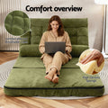 Artiss 2 Seater Sofa Bed Green Fabric Lounge Couch