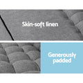 Artiss Floor Lounge Sofa Bed 2 Seater Grey Fabric