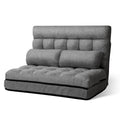 Artiss Floor Lounge Sofa Bed 2 Seater Grey Fabric