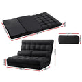 Artiss 2 Seater Floor Lounge Sofa Bed Charcoal Suede