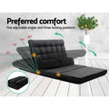Artiss 2 Seater Floor Lounge Sofa Bed Charcoal Suede