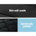 Artiss 2 Seater Floor Lounge Sofa Bed Charcoal Suede