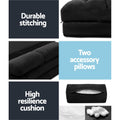 Artiss 2 Seater Floor Lounge Sofa Bed Charcoal Suede