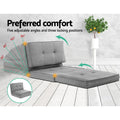 Artiss Floor Lounge Sofa Bed Single Grey Fabric