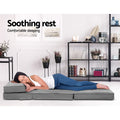 Artiss Floor Lounge Sofa Bed Single Grey Fabric