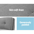 Artiss Floor Lounge Sofa Bed Single Grey Fabric