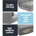 Artiss Floor Lounge Sofa Bed Single Grey Fabric