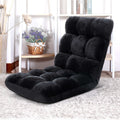 Artiss Floor Lounge Sofa Bed Flannel Black