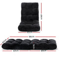Artiss Floor Lounge Sofa Bed Flannel Black