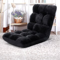 Artiss Floor Lounge Sofa Bed Flannel Black