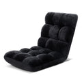 Artiss Floor Lounge Sofa Bed Flannel Black