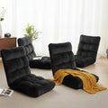 Artiss 4 Seater Sofa Bed Flannel Black