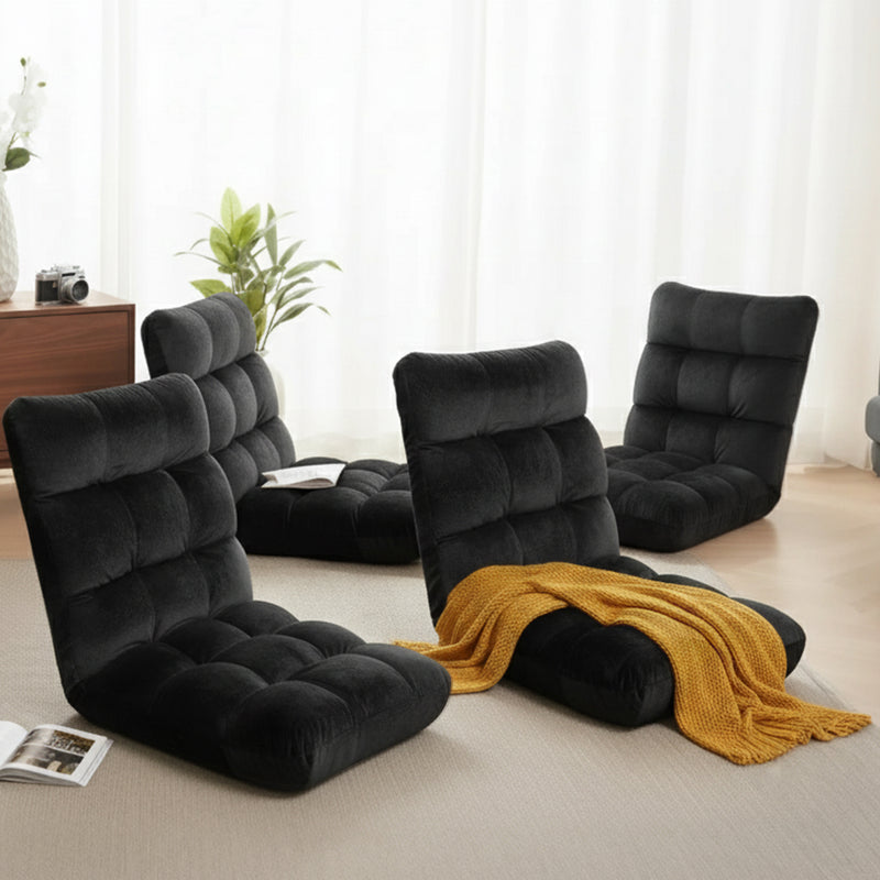 Artiss 4 Seater Sofa Bed Flannel Black