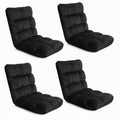 Artiss 4 Seater Sofa Bed Flannel Black