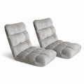 Artiss 2X Lounge Sofa Bed Flannel Grey 80cm
