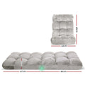 Artiss 2X Lounge Sofa Bed Flannel Grey 80cm