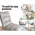 Artiss 2X Lounge Sofa Bed Flannel Grey 80cm