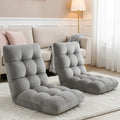 Artiss 2X Lounge Sofa Bed Flannel Grey 80cm