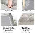 Artiss 4 Seater Sofa Bed Flannel Fabric Grey Lounge