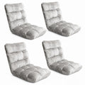 Artiss 4 Seater Sofa Bed Flannel Fabric Grey Lounge